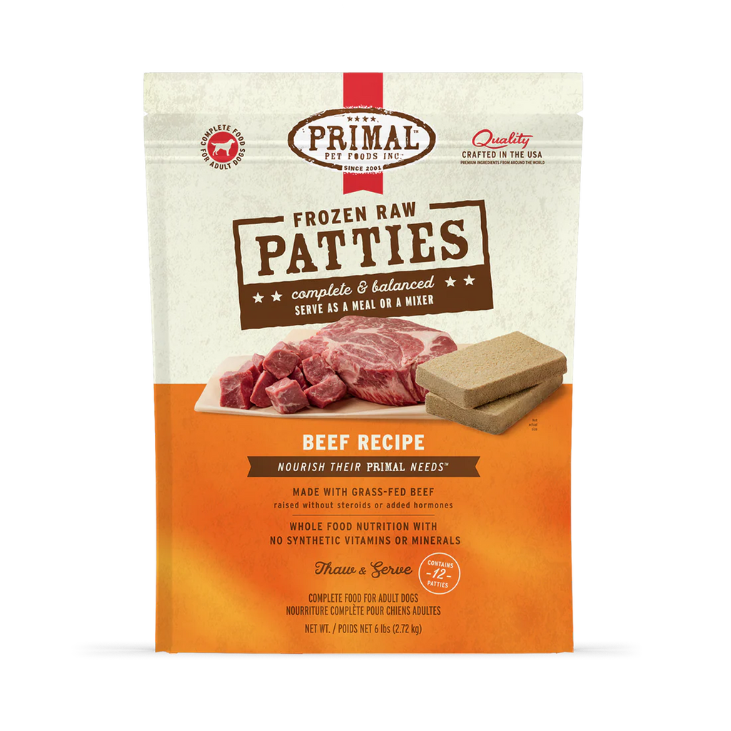 Primal Frozen Raw Patties for Dogs, 6 lb