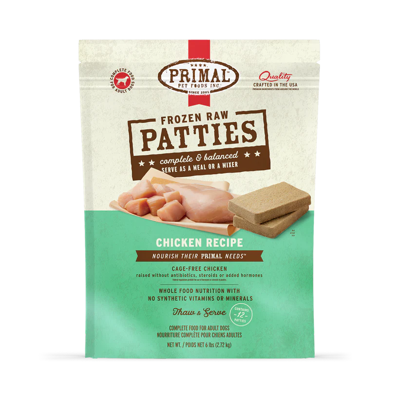 Primal Frozen Raw Patties for Dogs, 6 lb