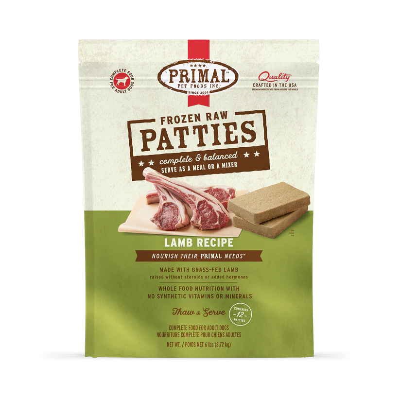 Primal Frozen Raw Patties for Dogs, 6 lb