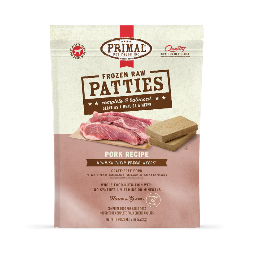 Primal Frozen Raw Patties for Dogs, 6 lb