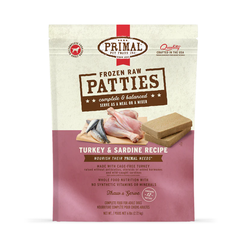 Primal Frozen Raw Patties for Dogs, 6 lb