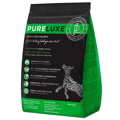 PureLuxe Grain Free Holistic - Indoor Puppy & Highly Active (Turkey & Salmon)