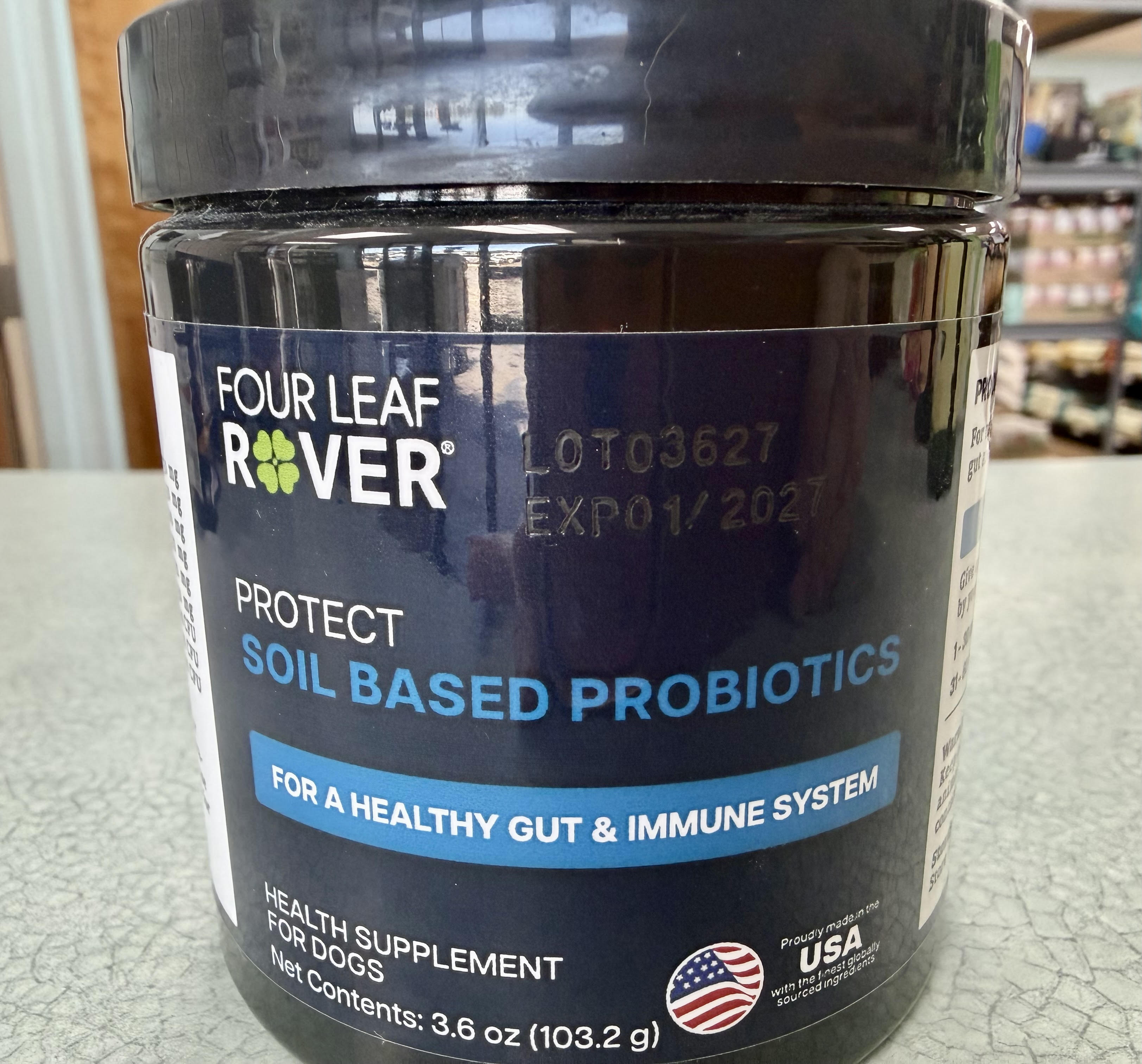 Four Leaf Rover Protect Soil Based Probiotics for Dogs, 3.6 oz