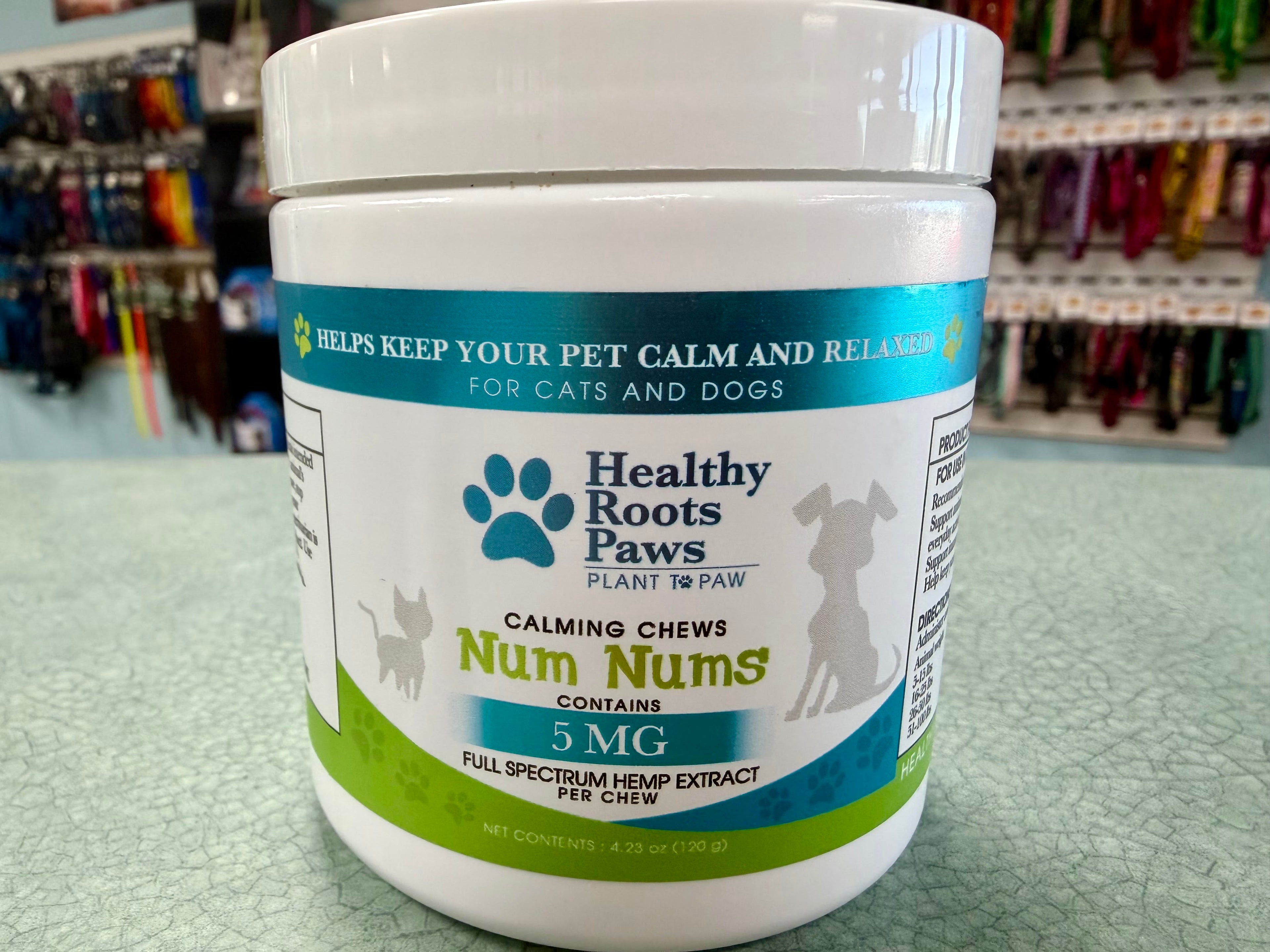Healthy Roots Paws Num Nums Calming Chews for Cats and Dogs, 4.23 oz