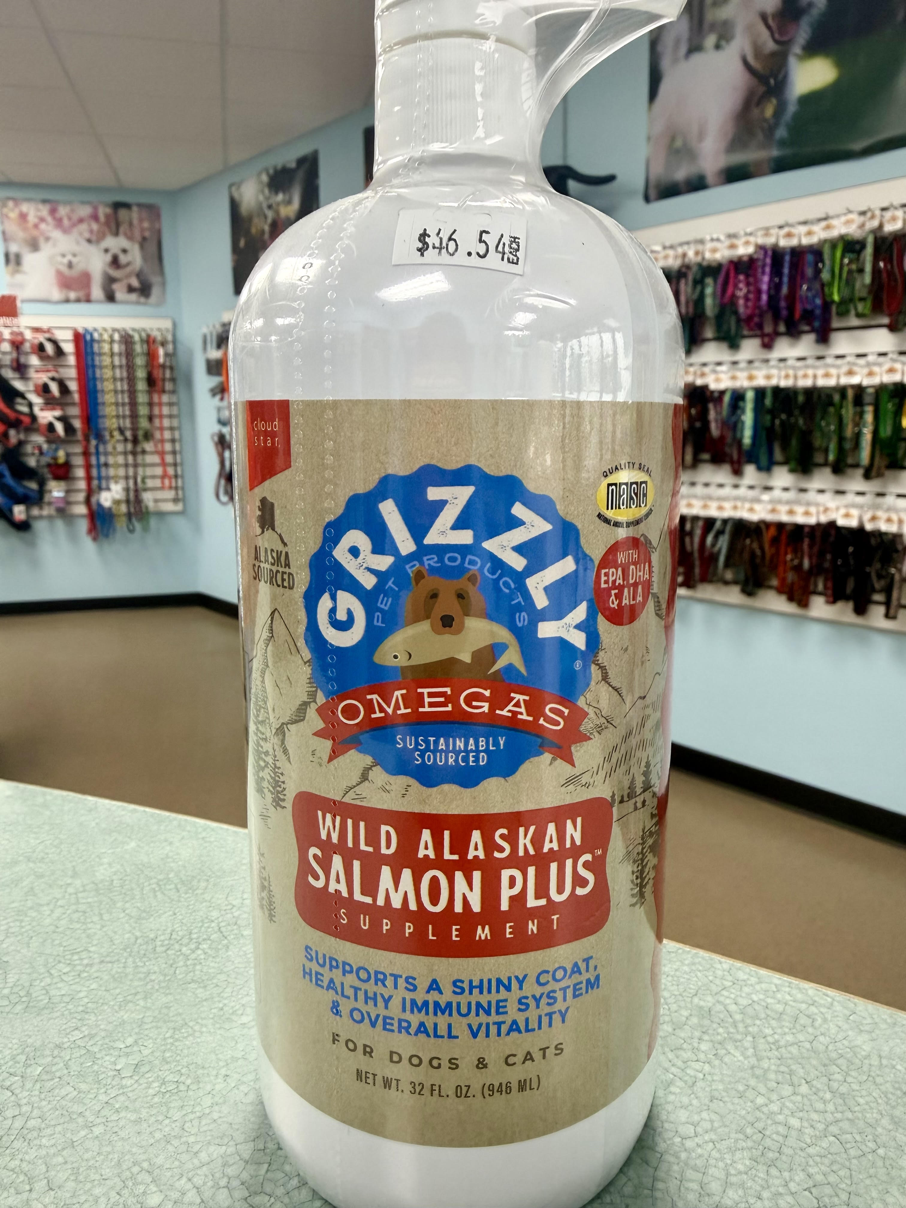 Grizzly Wild Alaskan Salmon Plus Supplement for Dogs & Cats