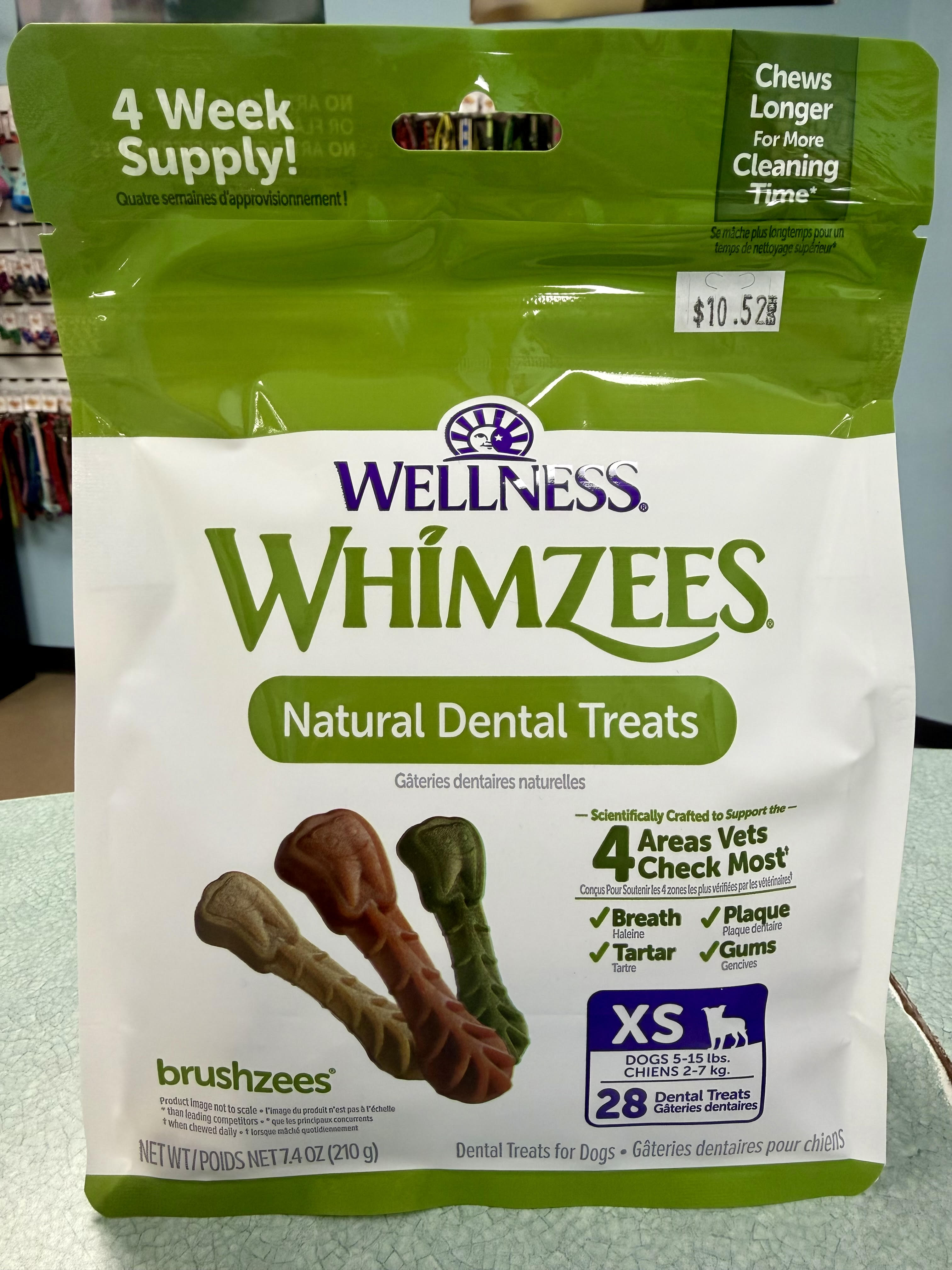 Wellness Whimzees Brushzees Natural Dental Treats for Dogs
