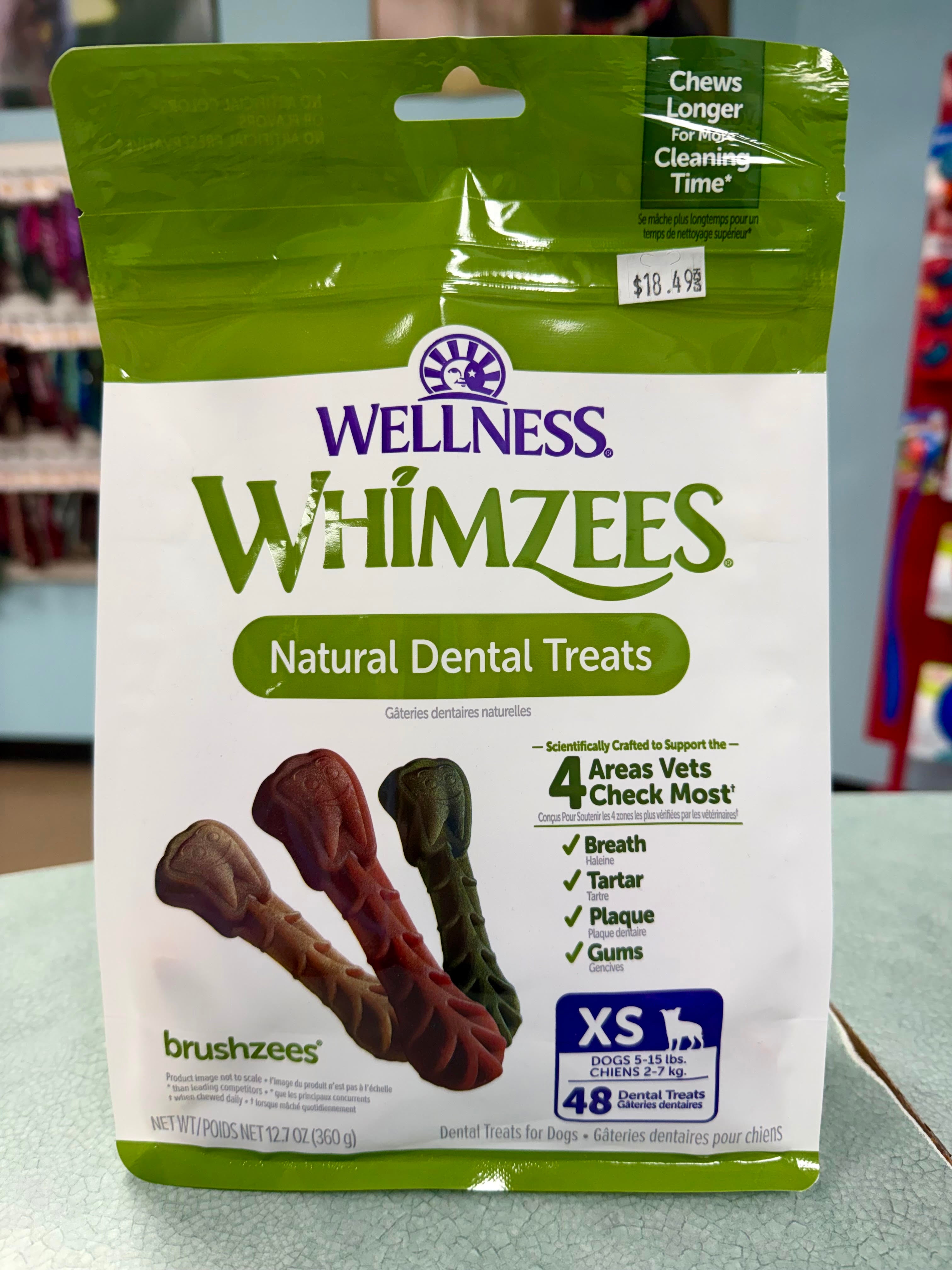 Wellness Whimzees Brushzees Natural Dental Treats for Dogs